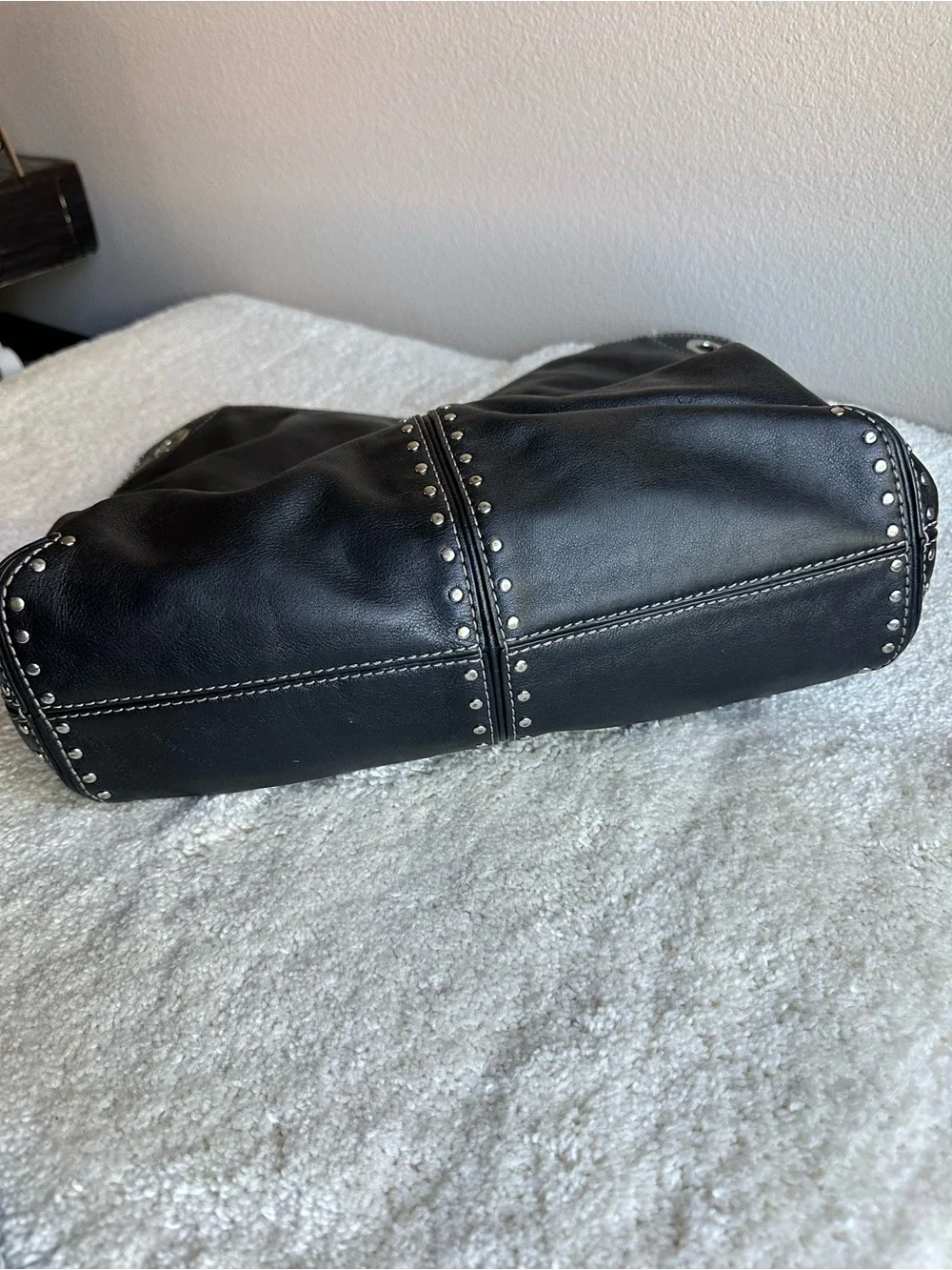 Micheal Michael Kors Black Uptown Astor shoulder bag studded leather bag